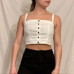 White cropped tank top